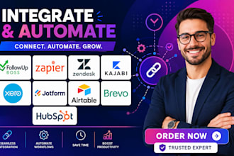 integrat followup boss zapier zendesk kajabi xero jotform airtable brevo hubspot