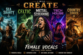 create sea shanty celtic metal screaming tech house country singer vocals