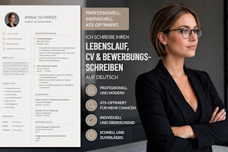 write professional german lebenslauf, CV and bewerbungsschreiben ats optimzed
