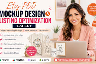 etsy pod mockup design and product listing optimization expert