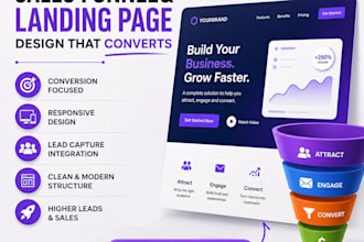build sales funnel and landing page design with copywriting