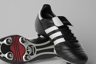 do 3d shoe animation, 3d sneaker model, football cleat and footwear rendering