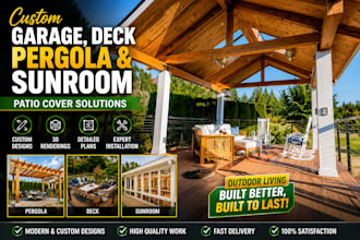 custom garage, deck, pergola sunroom patio cover solutions