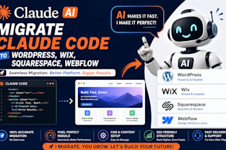 migrate claude code to wordpress wix claude code site to squarespace webflow