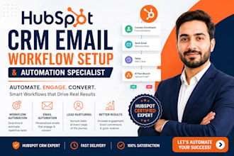 setup hubspot CRM email workflow setup and automation specialist