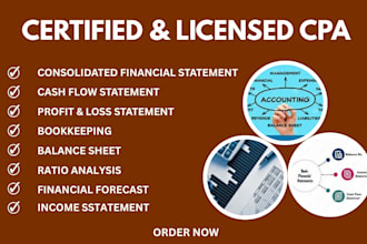 do income statement financial statement, profit and loss, balance sheet as  CPA