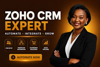 setup zoho crm, zoho commerce website, zoho one integration zoho crm automation