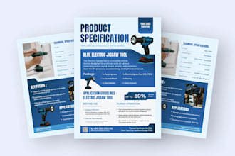 craft creative  product spec sheet, sell sheet, and datasheet