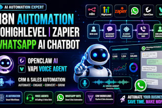 n8n automation gohighlevel zapier whatsapp chatbot openclaw ai voice agent vapi