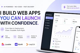 build, fix  your webapp , saas mvp , using lovable, lovable ai, base44, replit