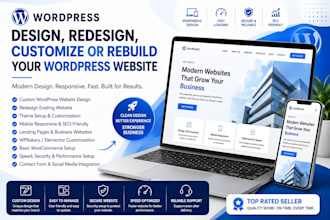 design, redesign, customize, or rebuild wordpress website
