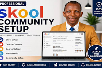 setup skool community, skool online course skool automation