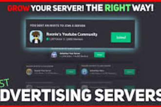 advertise ,boost your discord server promotion organic growth to get real member