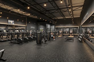 design 3d commercial gym house interior design, fitness center design and render