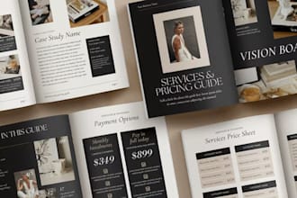 design business and property brochure, pricing and service company profile list