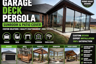 garage, deck, pergola, sunroom patio cover design and installation