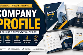 do company profile esg report, business pamphlet, annual report, brochure design