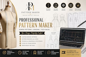 create professional sewing pattern, clothing pattern and grading