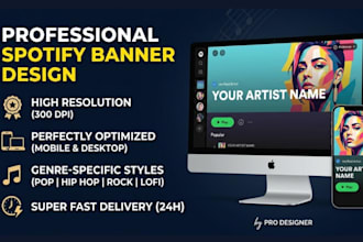design a high retention spotify artist, banner, album cover design