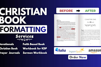 format christian books, devotionals,  prayer journals and workbooks for KDP