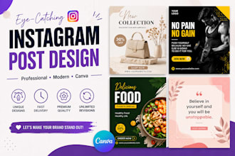 design classy instagram posts, flyers and branding graphics