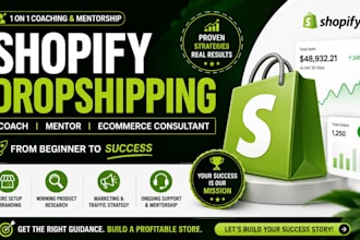 be shopify dropshipping 1 on 1 coach, shopify virtual assistant and consultant