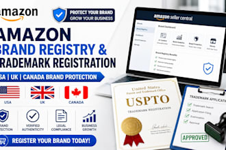 amazon brand registry uspto trademark registration  USA uk ca