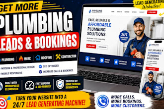 design plumbing, hvac, roofing contractor website for leads