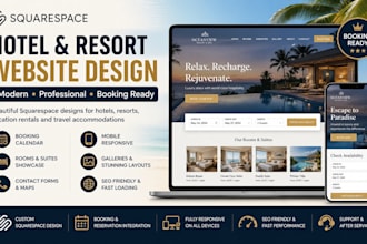 squarespace hotel website resort website booking calendar travel accommodation