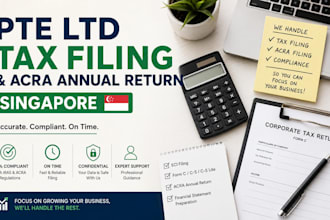 prepare pte ltd tax filing and acra annual return singapore