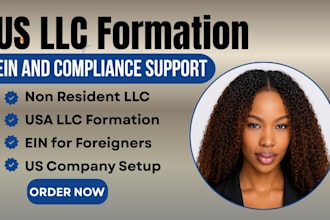 register US llc company for non US residents in any USA state and get ein