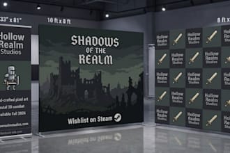 design roll up banner, retractable banner, pop up, pull up, trade show backdrop