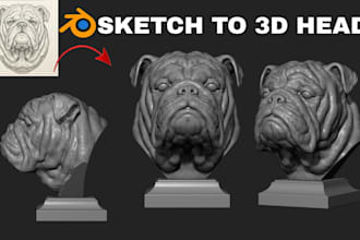 convert 2d to 3d head 3d bust face model stl file figurine from images printing
