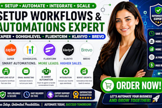 setup zapier gohighlevel fluentcrm klaviyo brevo workflows automations ai agent