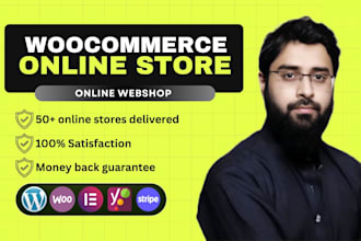 design online store and online webshop using woocommerce wordpress