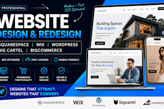 fix squarespace bigcartel wordpress wix bigcommerce website design or redesign