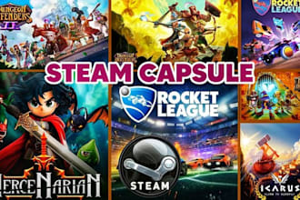 design steam capsule art game poster and steam capsule banner