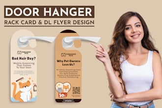 design creative door hanger, rack card and dl flyer design