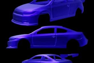 design print ready snap fit 3d car model functional prototype for scale model 3d