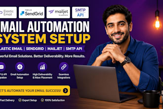 setup elastic email sendgrid mailjet SMTP API email automation system