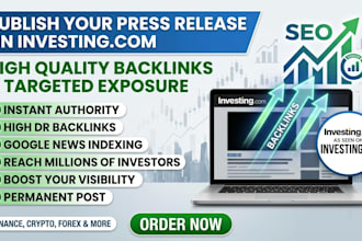 publish your press release on investing com with high quality backlinks