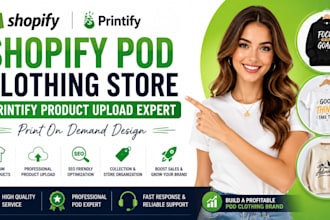 shopify pod clothing store printify product upload expert print on demand design