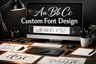 design a custom font, unique typeface, or handwritten font for you