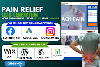 back pain relief leads chiropractor physiotherapy website clinic landing page
