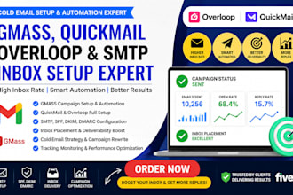 gmass quickmail overloop cold email setup  SMTP inbox and campaign automation
