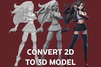 convert 2d to 3d modeling  3d sculpting image to 3d  stl file sketch to 3d