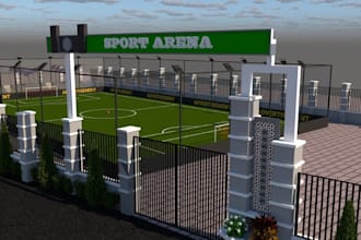 complex outdoor sport venues,multiple court layout plan,football,bowling,trugolf