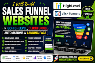 build sales funnel websites in gohighlevel clickfunnel automations landing page