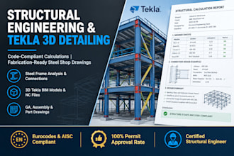 deliver structural engineering, steel frame analysis, and tekla modeling
