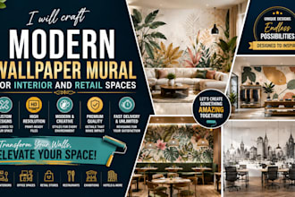 craft modern wallpaper mural for interior and retail spaces